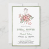 Invitation Bougie de Noël Poinsettia QR Code Fête des mariées (Devant)