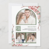 Invitation Bougie de Noël Poinsettia QR Code Fête des mariées (Dos)