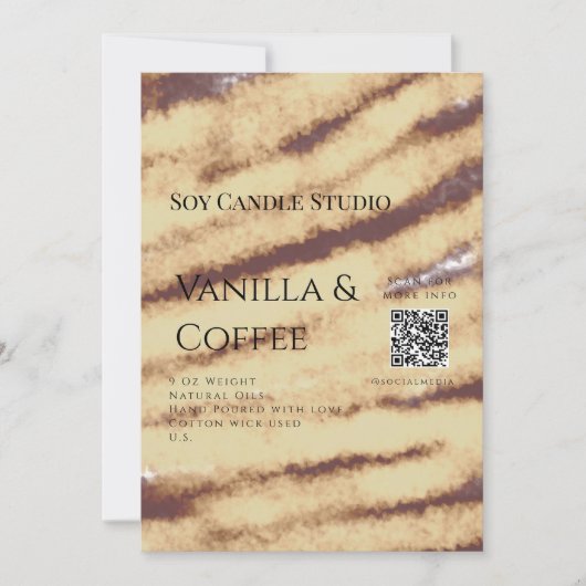 Invitation Bougie de soja vanille ajouter QR businesInvitatio (Devant)