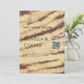 Invitation Bougie de soja vanille ajouter QR businesInvitatio (Debout devant)