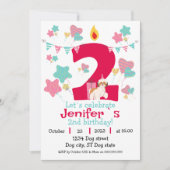 Invitation Bougie en forme de rouge numéro deux Anniversaire (Devant)