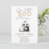 Invitation Bougie en verre fantôme Halloween (Debout devant)