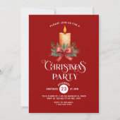 Invitation Bougie rouge Bow sur l'Invitation de la fête de No (Devant)