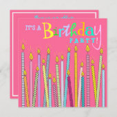 Invitation Bougies à l'invitation de fête d'anniversaire de (Devant / Derrière)