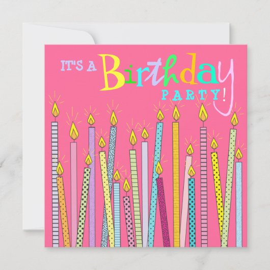 Invitation Bougies à l'invitation de fête d'anniversaire de (Devant)