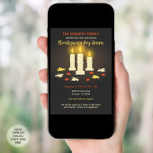 Invitation Bougies chaudes Feuilles colorés Dîner Thanksgivin