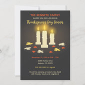 Invitation Bougies chaudes Feuilles colorés Dîner Thanksgivin (Devant)