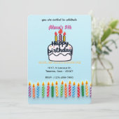 Invitation Bougies colorées d'anniversaire (Debout devant)
