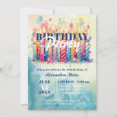 Invitation Bougies colorées et ballons Anniversaire (Devant)