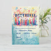 Invitation Bougies colorées et ballons Anniversaire (Debout devant)