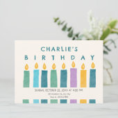 Invitation Bougies d'anniversaire (Debout devant)