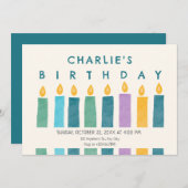 Invitation Bougies d'anniversaire (Devant / Derrière)