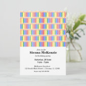 Invitation Bougies d'anniversaire arc-en-ciel (Debout devant)