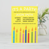 Invitation Bougies d'anniversaire Fête d'anniversaire (Debout devant)