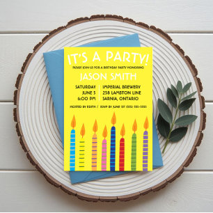 Invitation Bougies d'anniversaire Fête d'anniversaire