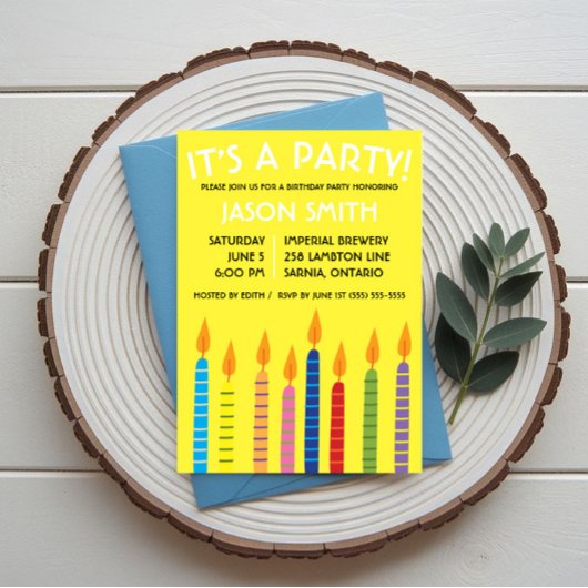 Invitation Bougies d'anniversaire Fête d'anniversaire