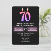 Invitation Bougies d'anniversaire pour 70 ans (Debout devant)