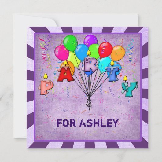 Invitation Bougies de fête (Devant)