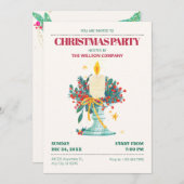 Invitation Bougies de Noël aquarelle (Devant / Derrière)