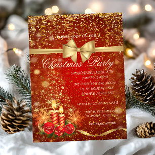 Invitation Bougies de Noël élégantes, Fête d'entreprise de l'