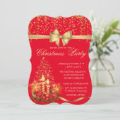 Invitation Bougies de Noël élégantes, Tree Red Company Party (Debout devant)