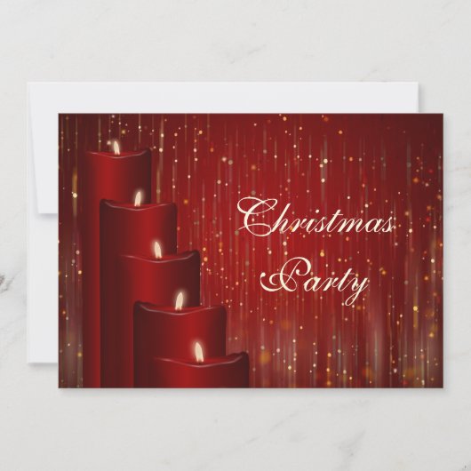 Invitation Bougies de Noël et scintillement (Devant)
