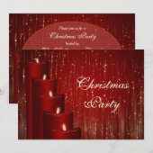 Invitation Bougies de Noël et scintillement (Devant / Derrière)
