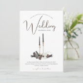 Invitation Bougies de Noël gothique noir et blanc Mariage (Debout devant)