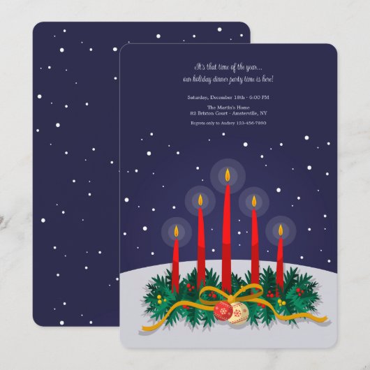 Invitation Bougies de vacances (Devant / Derrière)