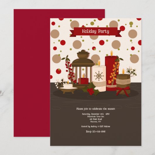 Invitation Bougies de vacances (Devant / Derrière)