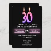 Invitation Bougies du 30e anniversaire (Devant / Derrière)