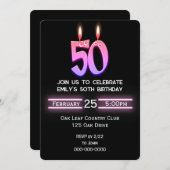Invitation Bougies du 50e anniversaire (Devant / Derrière)
