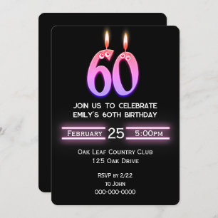 Invitation Bougies du 60e anniversaire