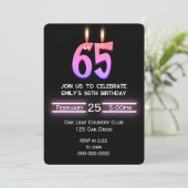 Invitation Bougies du 65e anniversaire (Debout devant)