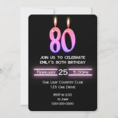 Invitation Bougies du 80e anniversaire (Devant)