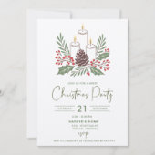 Invitation Bougies élégantes modernes et fête de Noël du feui (Devant)