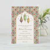 Invitation Bougies florales classe ornées Cérémonie Mehndi  (Debout devant)