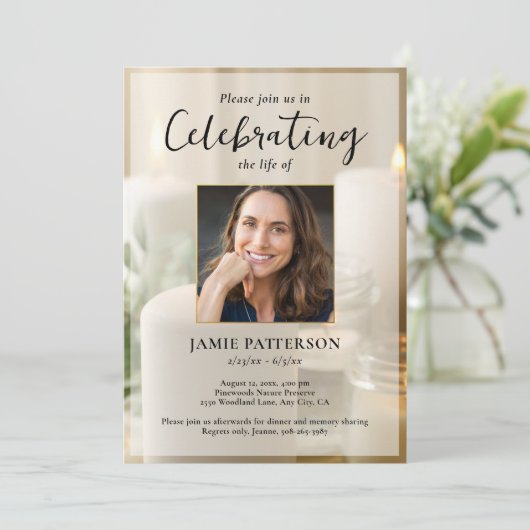 Invitation Bougies Magnifiques, Photo de Célébration de Vie F (Debout devant)