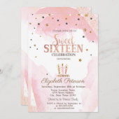 Invitation Bougies mignonnes Étoiles Douces 16 (Devant / Derrière)