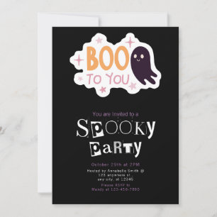 Invitation Bouh à toi Fantôme Halloween Moderne Minimaliste