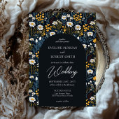 Invitation Bouho tendance marguerites blanches fleurs sauvage