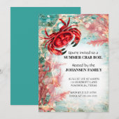 Invitation Bouillabaisse de crabe Fête d'été de fruits de mer (Devant / Derrière)