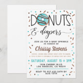 Invitation Bouillie de chocolat Donut Baby Sprinkor Shower In (Devant / Derrière)