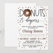 Invitation Bouillie de chocolat Donut Baby Sprinkor Shower In (Devant / Derrière)
