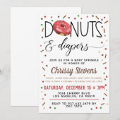 Invitation Bouillie de chocolat Donut Baby Sprinkor Shower In (Devant / Derrière)