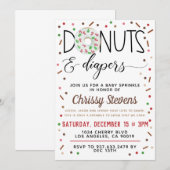 Invitation Bouillie de chocolat Donut Baby Sprinkor Shower In (Devant / Derrière)