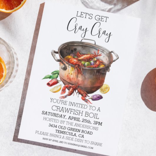 Invitation Bouillon de fruits de mer aux écrevisses Cray Cray