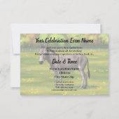 Invitation Bouillon Gris D'Âne Cute Dans Le Pâturage (Dos)