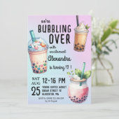 Invitation Bouillonnant avec excitation bobba tea anniversair (Debout devant)