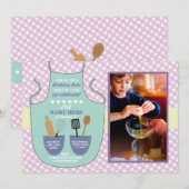 Invitation Boulangerie Apron Anniversaire Fête Photo Mint Inv (Devant / Derrière)
